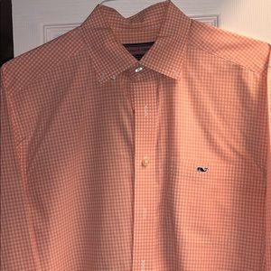 Orange and white vinyard vines button down